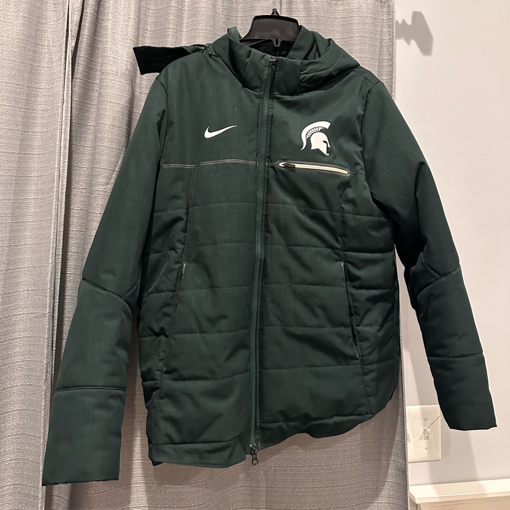 Nike Mens Dark Green MSU Jacket with Logo
